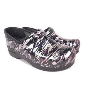 Dansko Professional Metallic Waves Patent Leather Clogs Women's Shoes EU 39